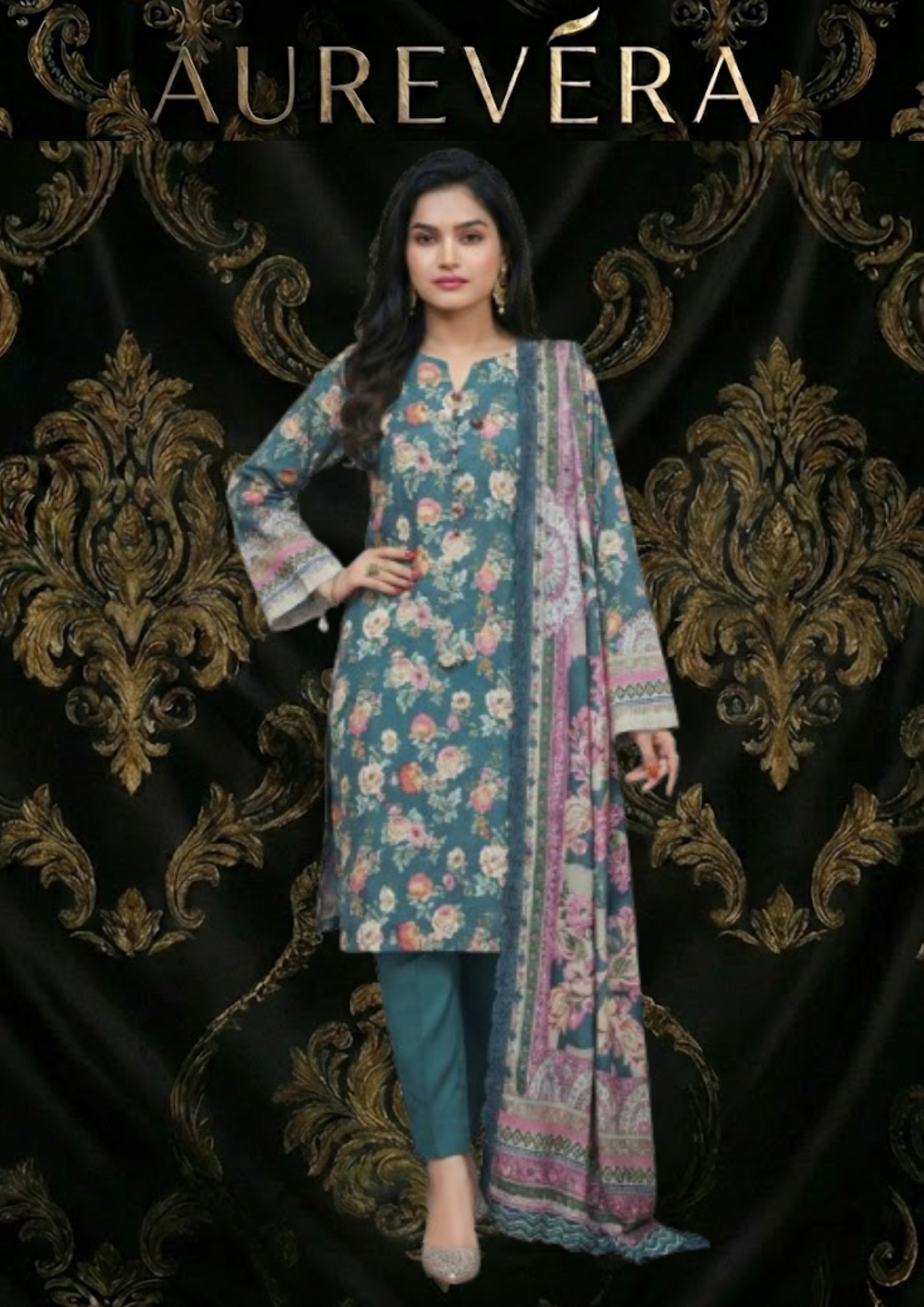 Mom Cotton Three-Piece — (Vintage Teal Edition)